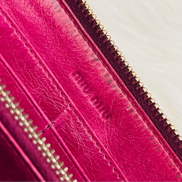 Miu Miu Leather Zip Around Wallet - Picture 6 of 14
